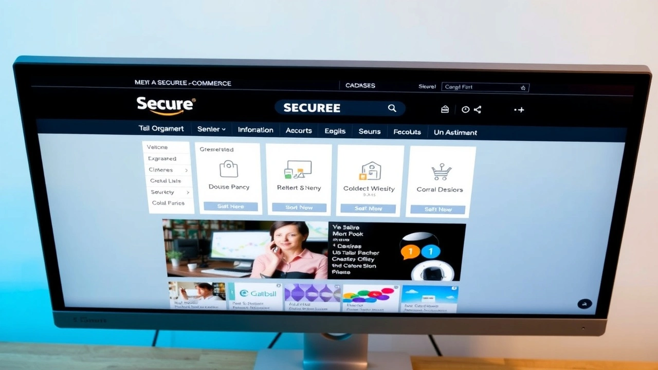 interface d'un site e-commerce sécurisé sur un écran d'ordinateur