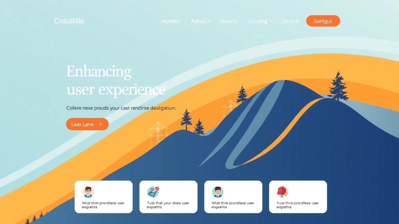 Page d'accueil d'un site web avec navigation intuitive