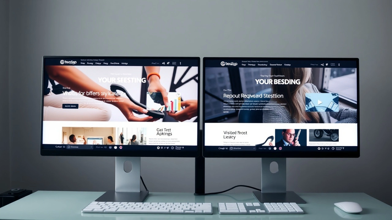 deux designs de site web pour tests A/B
