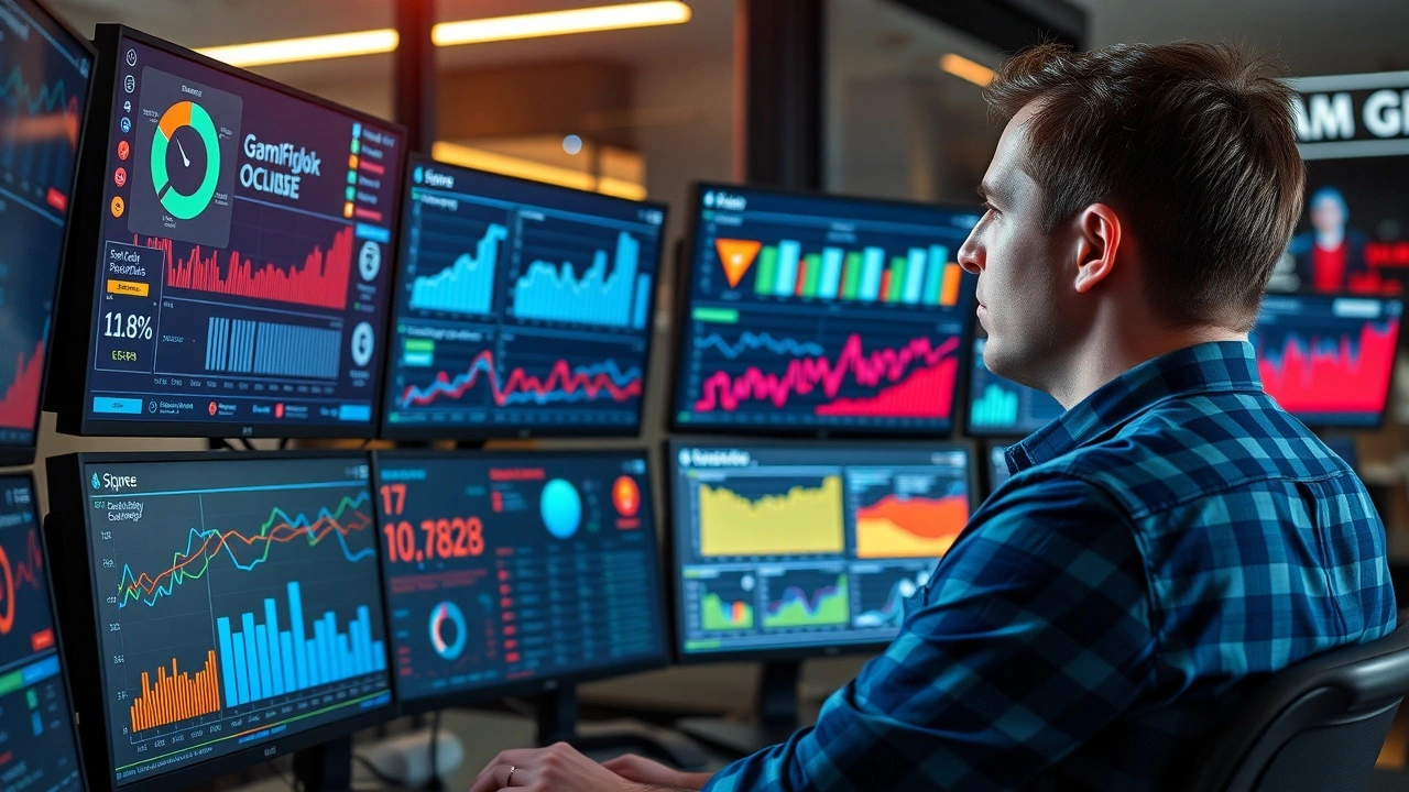 person analysant des statistiques de gamification