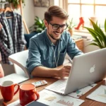 Une image montrant un entrepreneur analysant des tendances de produits pour réussir dans le commerce électronique.