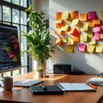Un espace de travail moderne pour le développement web, illustrant la création d'un site web optimisé.