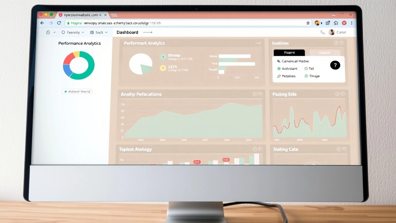 un écran d'ordinateur avec des analyses de performance de site