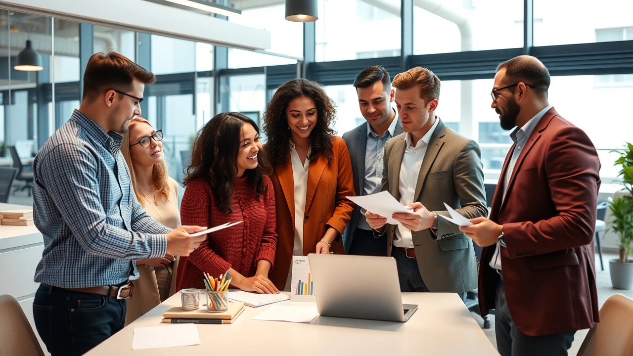 groupe de marketeurs discutant de stratégies modernes