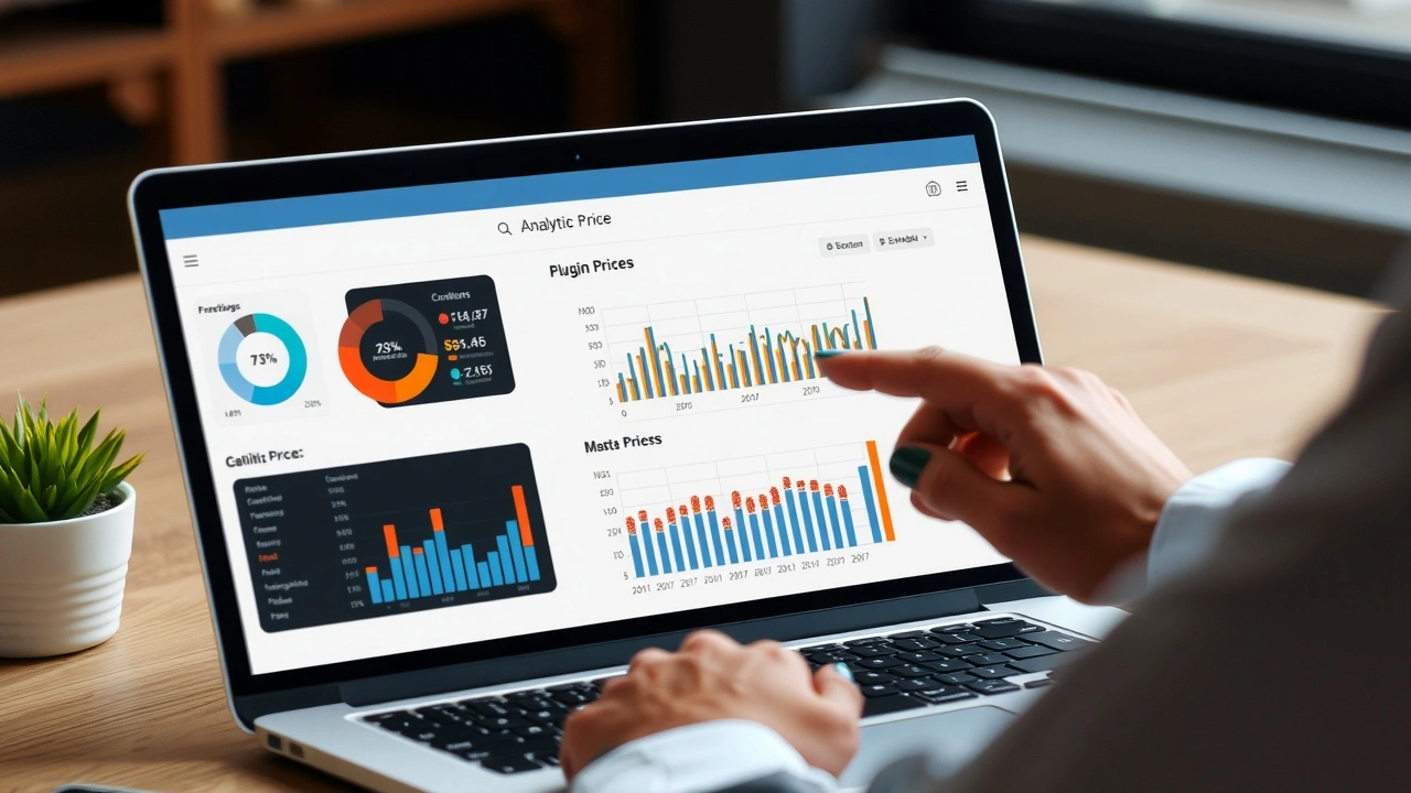 person analysant des graphiques de prix de plugins