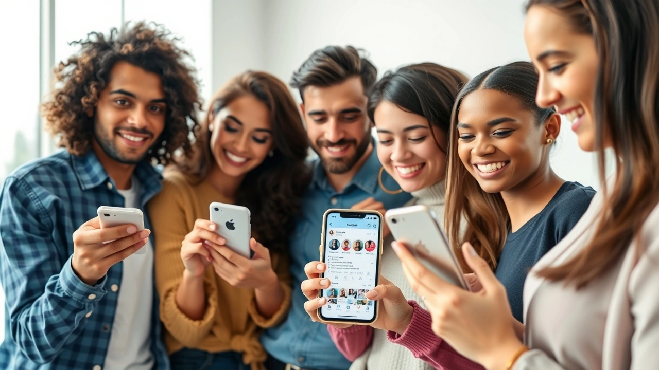 groupe d'influenceurs utilisant des plateformes de médias sociaux