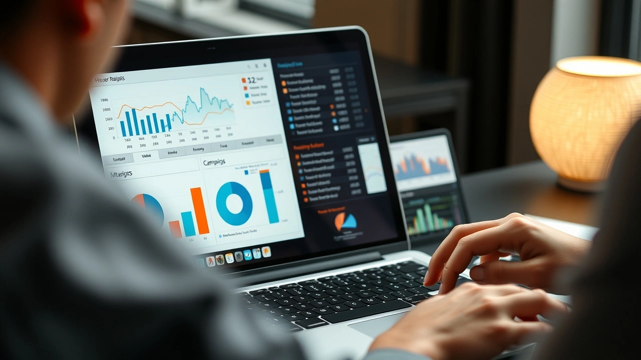 une personne analysant des données sur un ordinateur portable