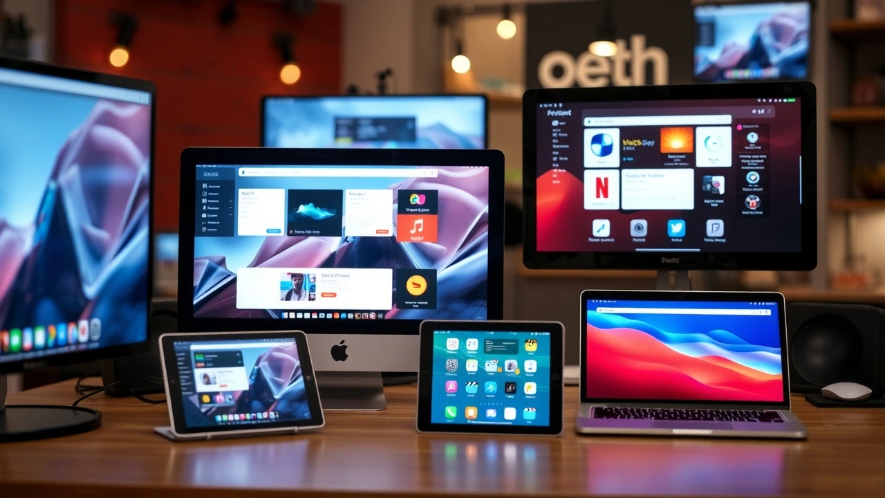 dispositifs numériques affichant des plateformes émergentes