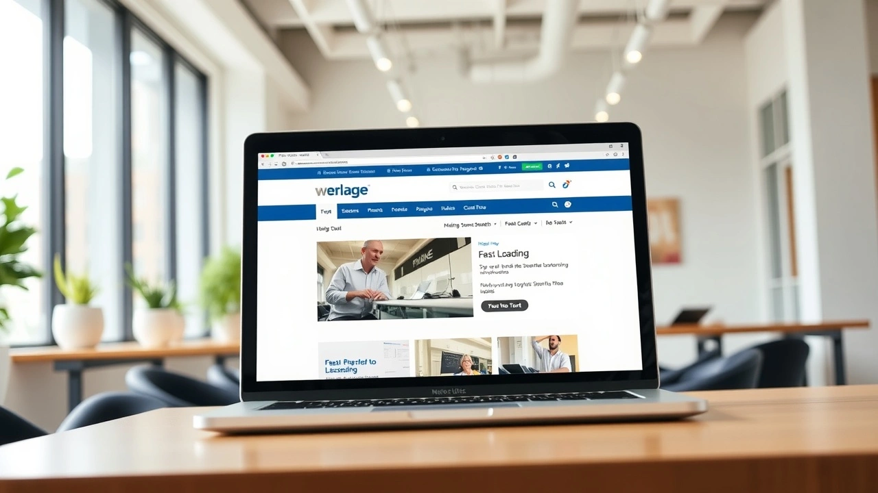 ordinateur portable affichant un site web rapide