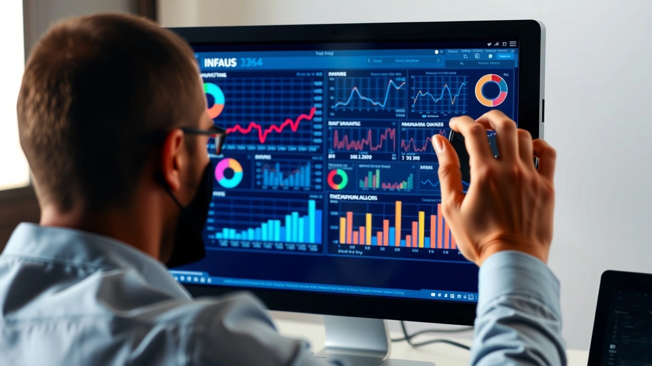 person utilisant un ordinateur pour analyser des données