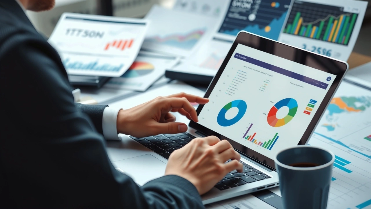 une personne analysant des données sur un ordinateur portable