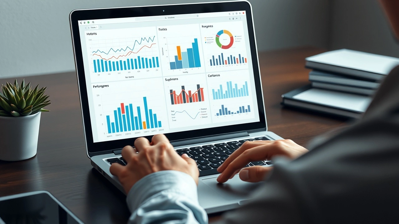 person analysant des performances de blog sur un ordinateur portable
