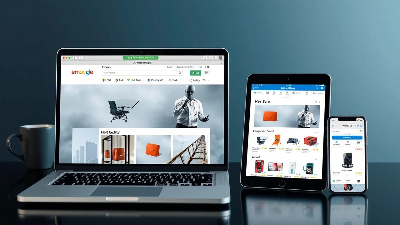 image de plusieurs appareils numériques montrant une boutique en ligne