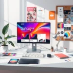 Une scène de bureau moderne pour concevoir un site web captivant.