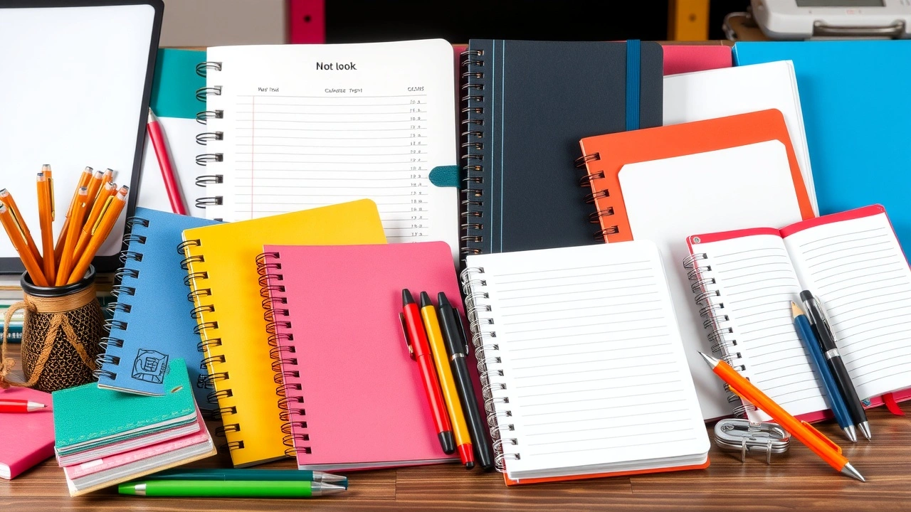 carnet de notes et stylos sur un bureau