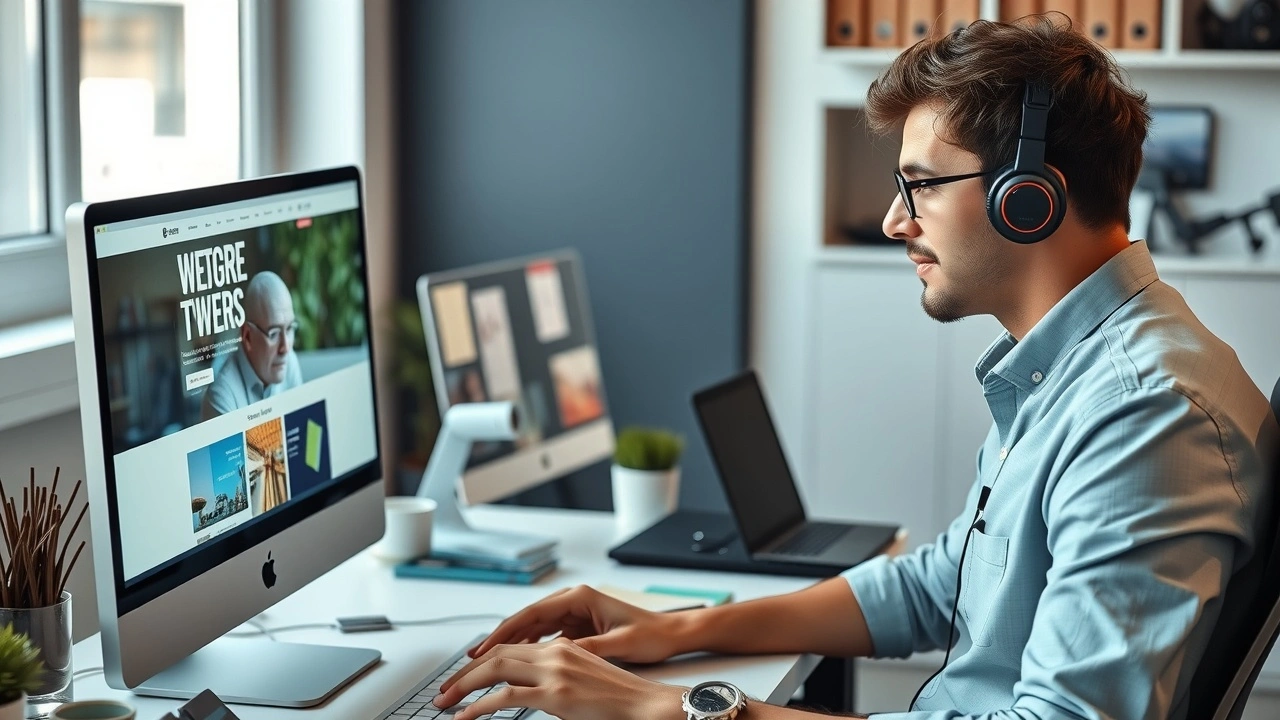 un designer web travaillant sur un ordinateur