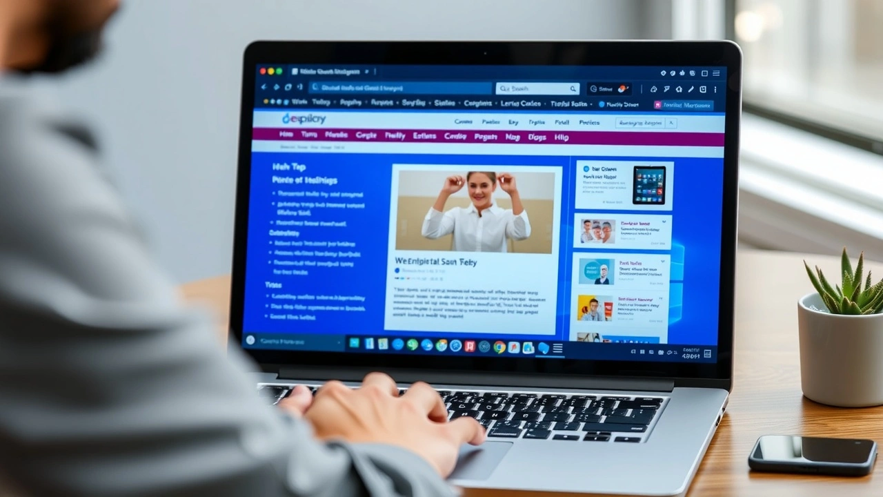 un designer web testant une interface sur un ordinateur portable