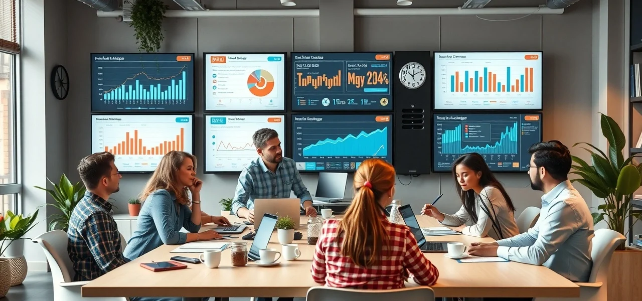 Une équipe de marketing numérique discutant de campagnes publicitaires ciblées.