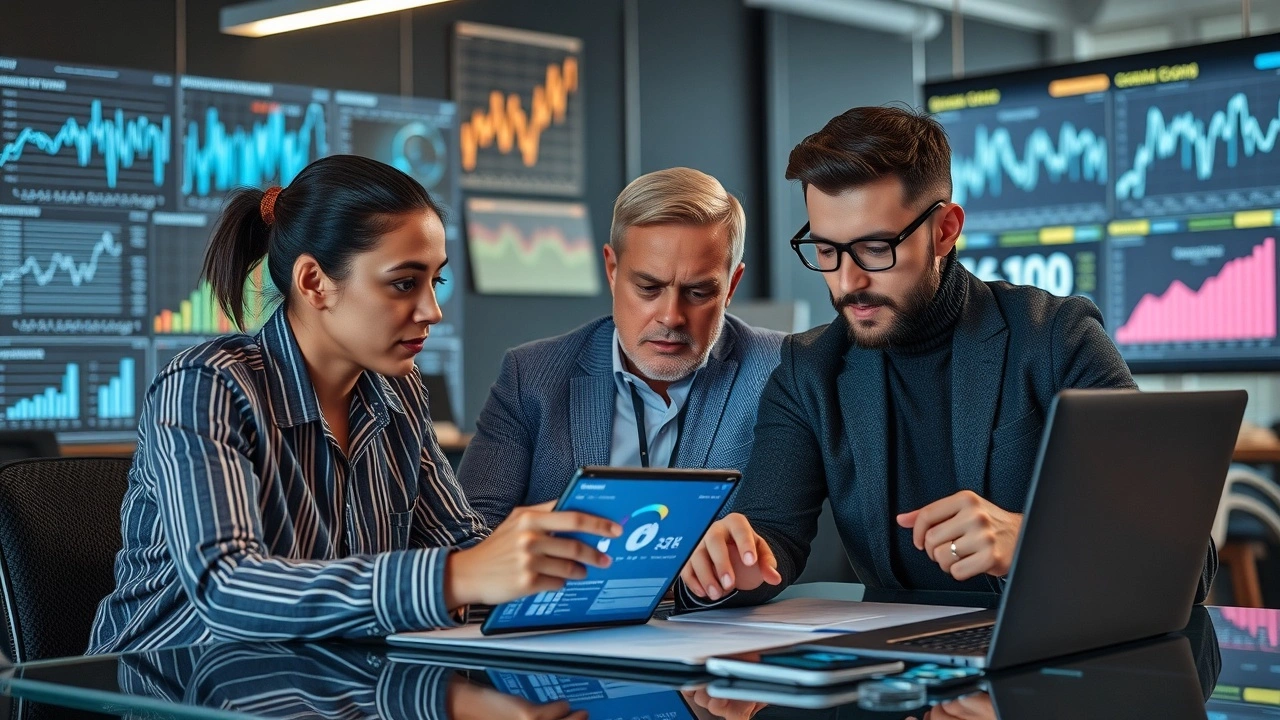 équipe de marketing analysant des données avec l'IA