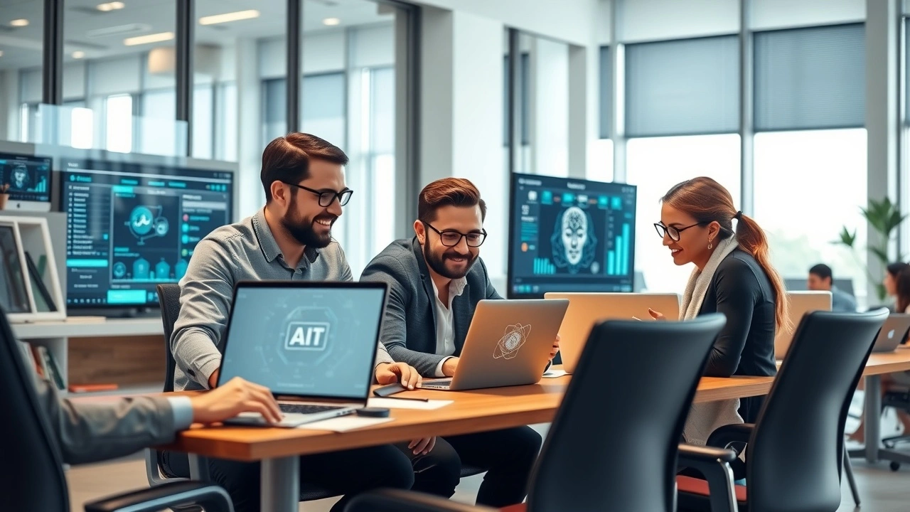 équipe de marketing utilisant des outils d'intelligence artificielle