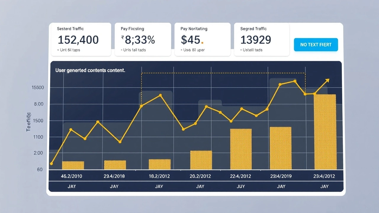 graphique de trafic de site web avec statistiques