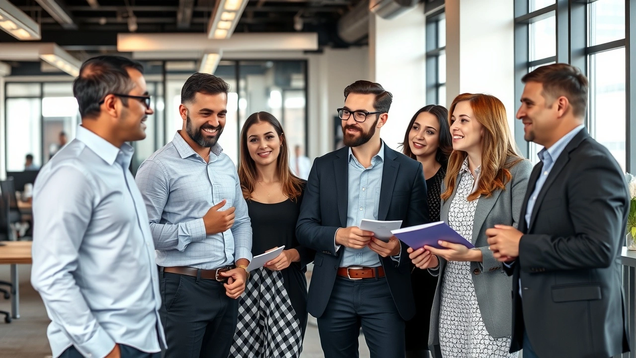 groupe de personnes discutant de la vente de noms de domaine