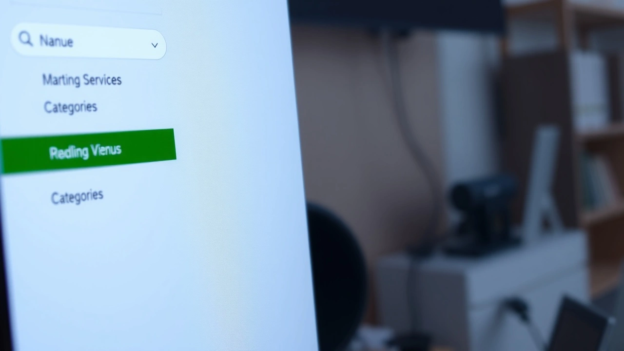 interface de site web avec un menu de navigation clair