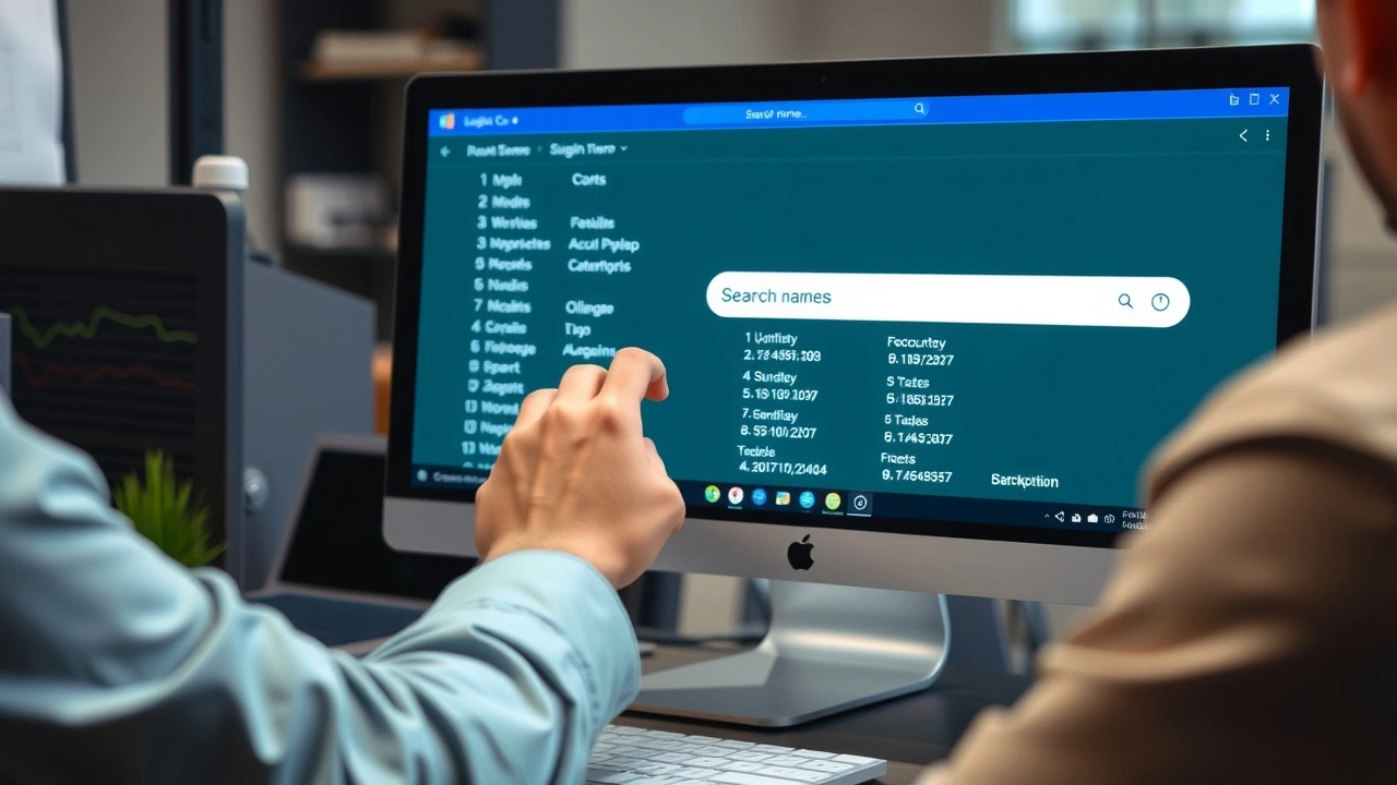 person utilisant un ordinateur pour chercher des noms de domaine