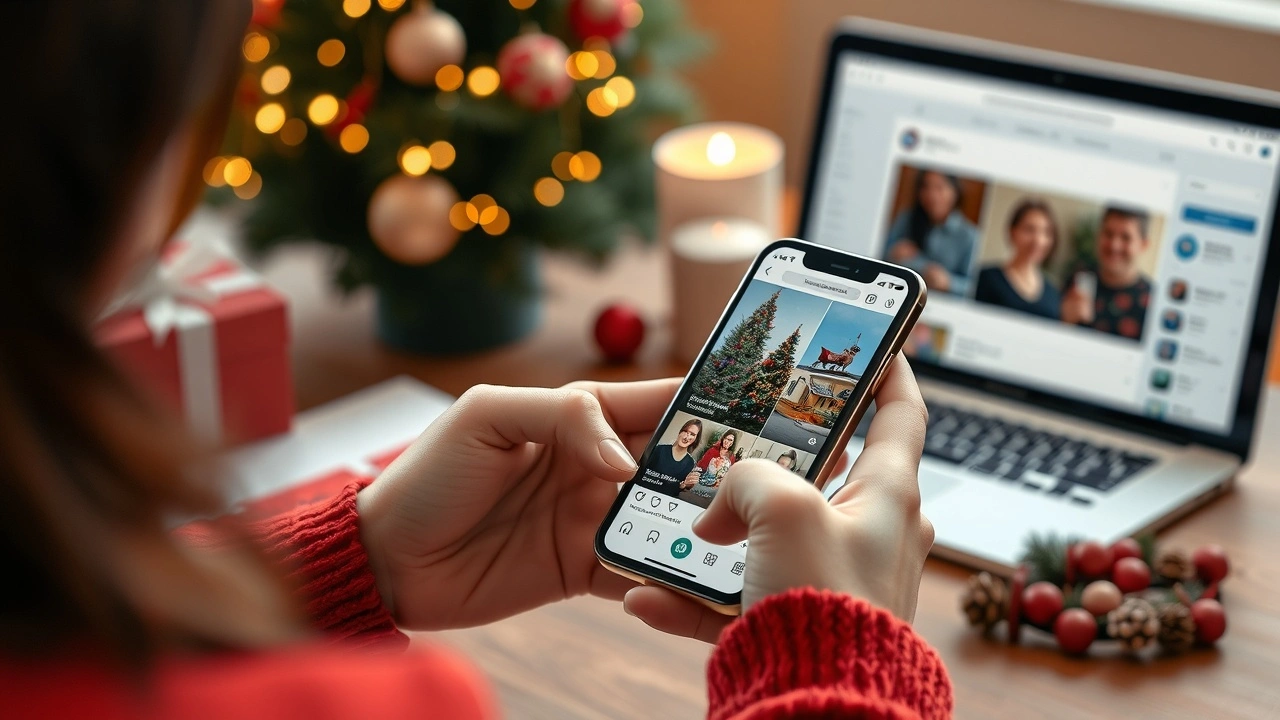 person partageant du contenu sur les reseaux sociaux