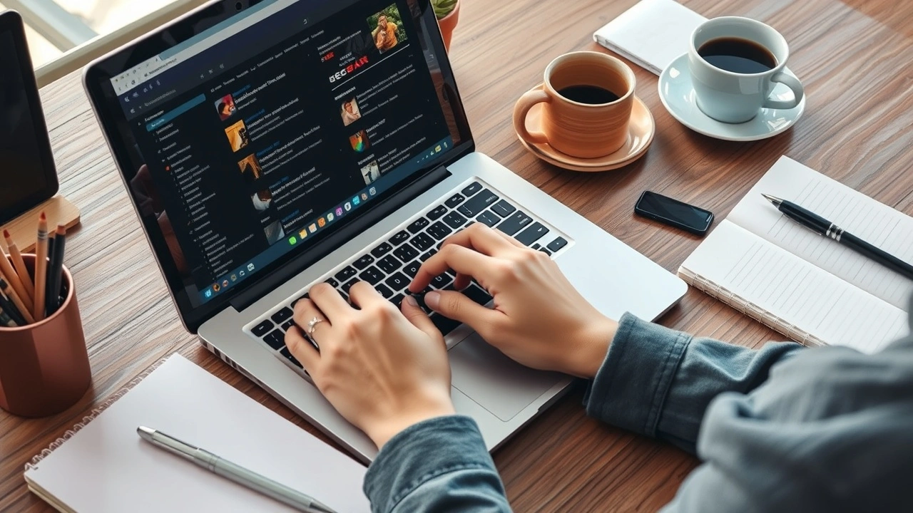 une personne tapant du contenu sur un ordinateur