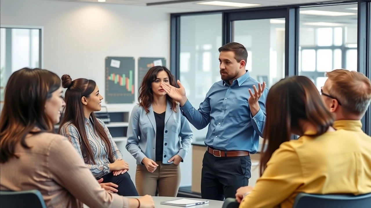 une personne explique un programme de parrainage à des individus