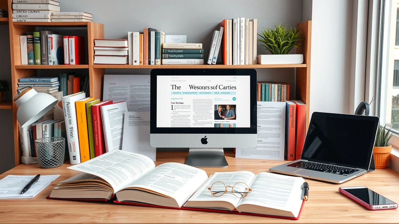 diverses ressources en ligne sur un bureau