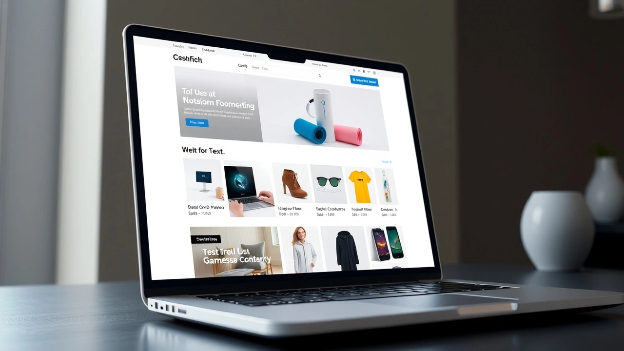 ordinateur portable affichant un site e-commerce optimisé