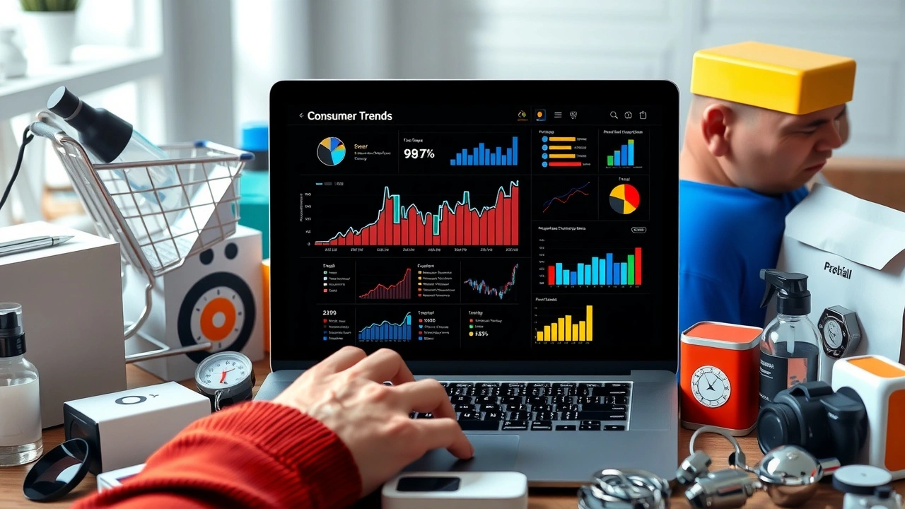 person analysant des données de consommation sur un ordinateur