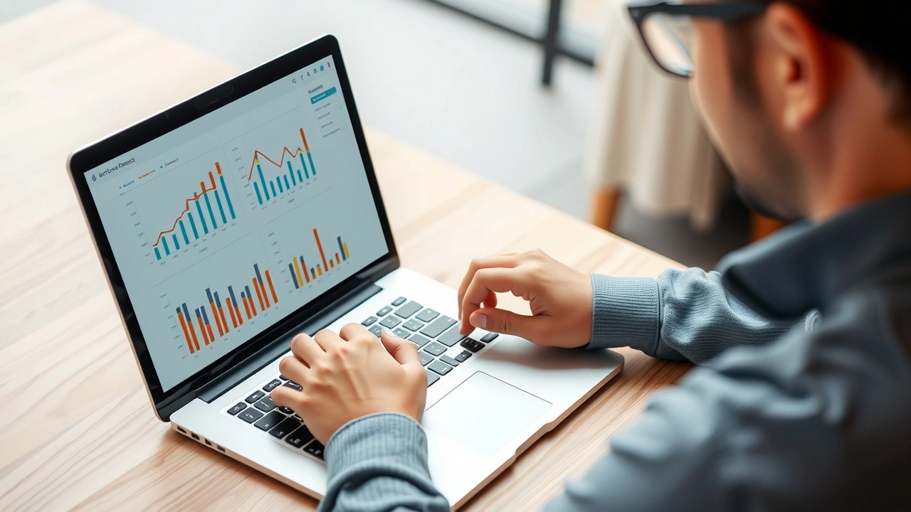 person analysant des performances e-commerce sur ordinateur