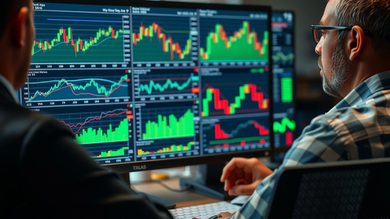 analyste de marché regardant des graphiques sur un écran dordinateur