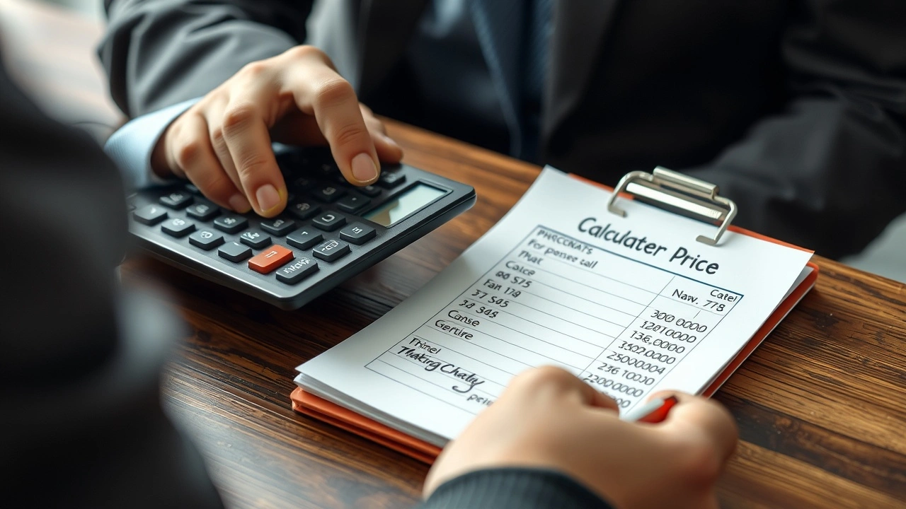 une personne calculant les prix de ses photographies