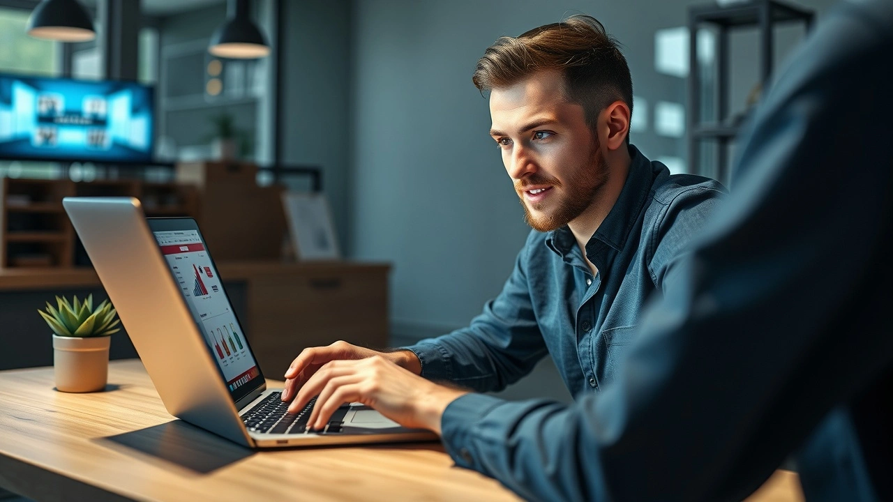 client utilisant un site e-commerce sur un ordinateur portable