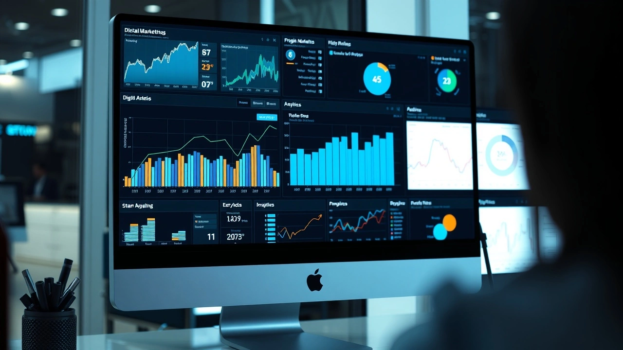 écran d'ordinateur montrant des analyses marketing numériques