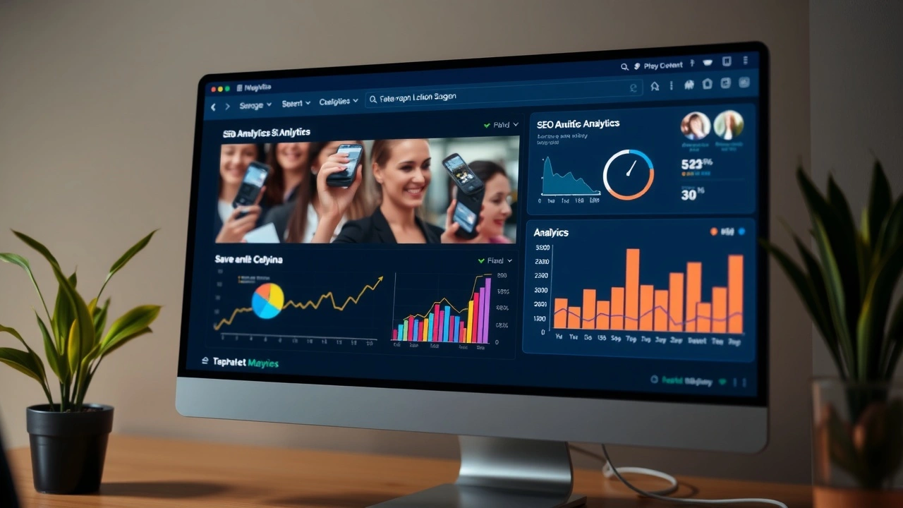 écran d'ordinateur avec outils d'optimisation SEO