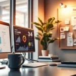 Espace de travail moderne sur le remarketing en marketing digital