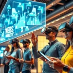 Une scène photoréaliste montrant l'impact des technologies immersives sur l'engagement client dans le marketing digital.