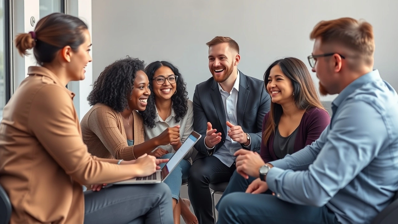 groupe de personnes discutant de leurs besoins en webinaires