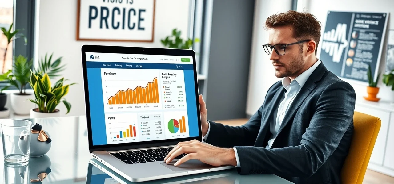 Image illustrant un environnement commercial en ligne réussi avec des stratégies de tarification.
