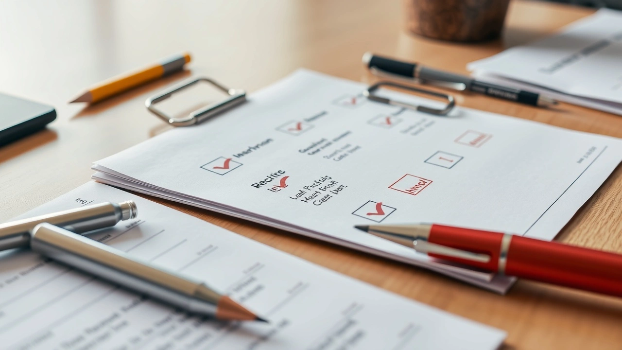 checklist avec éléments de ressources professionnelles sur un bureau