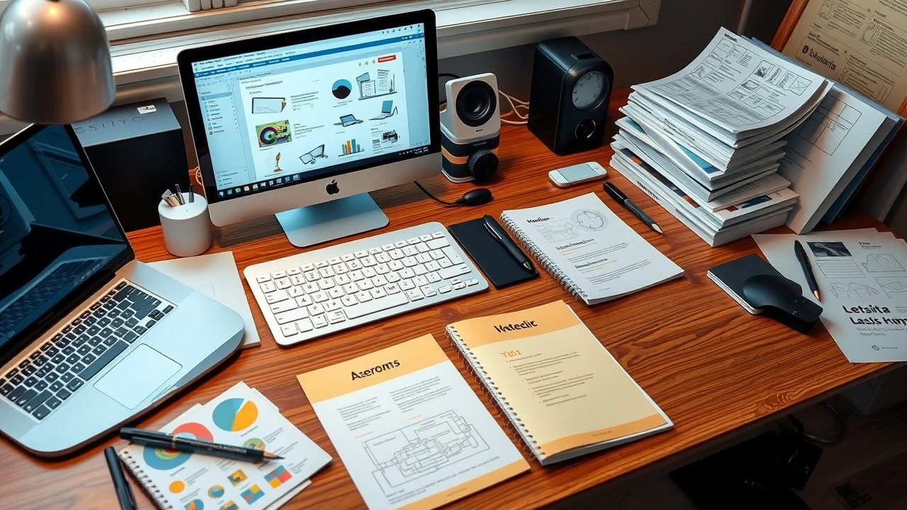 outils de conception web sur un bureau