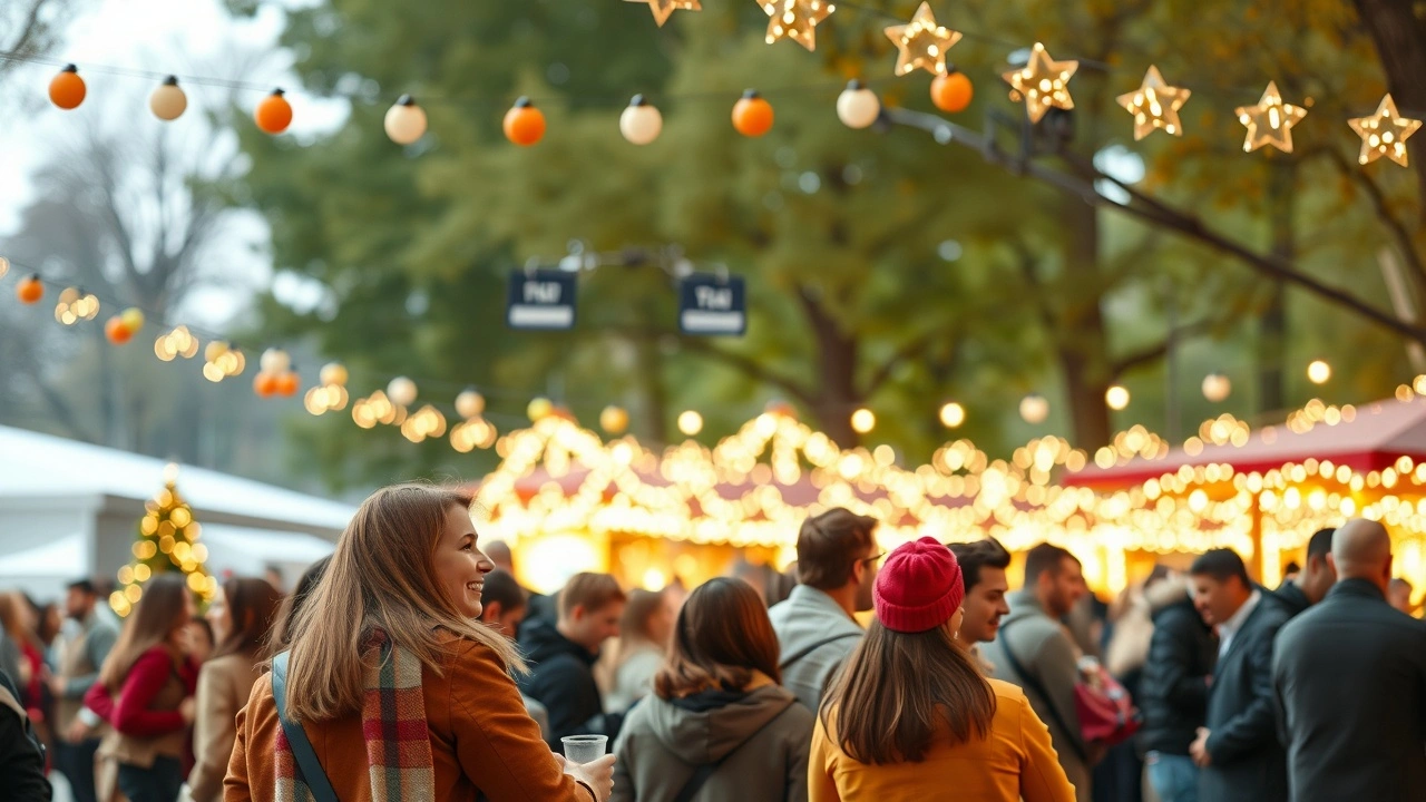 groupe de personnes partageant leurs experiences a un evenement saisonnier