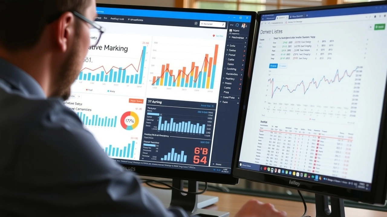 person analysant des données marketing sur un écran