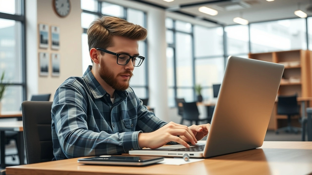 une personne créant un quiz interactif sur un ordinateur