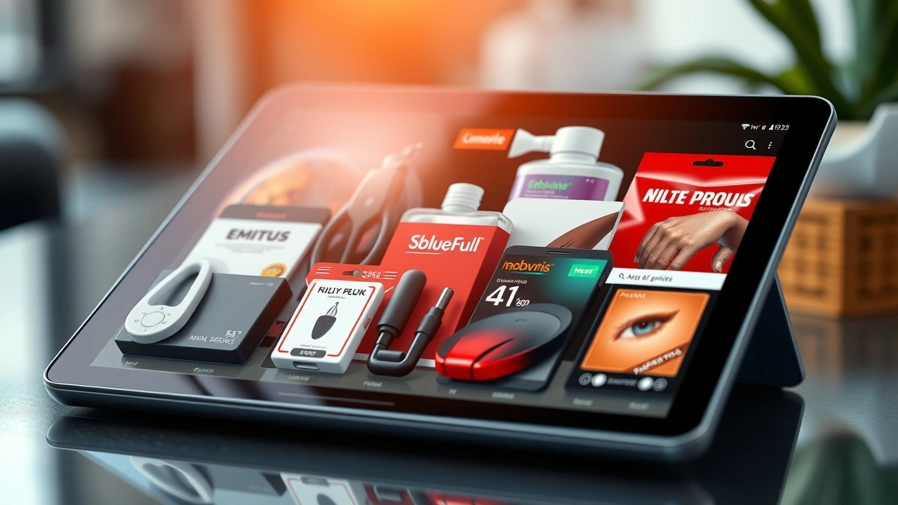 produits e-commerce sur une tablette numérique